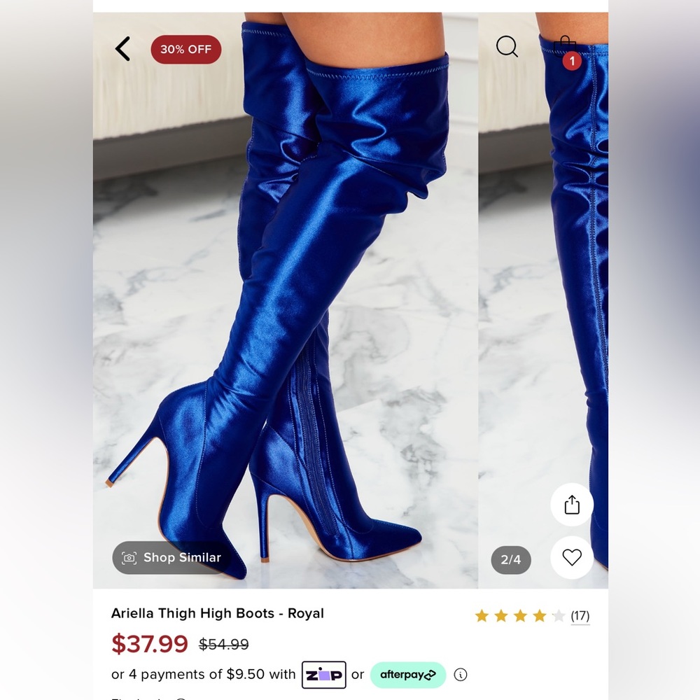 Blue Thigh High Boots